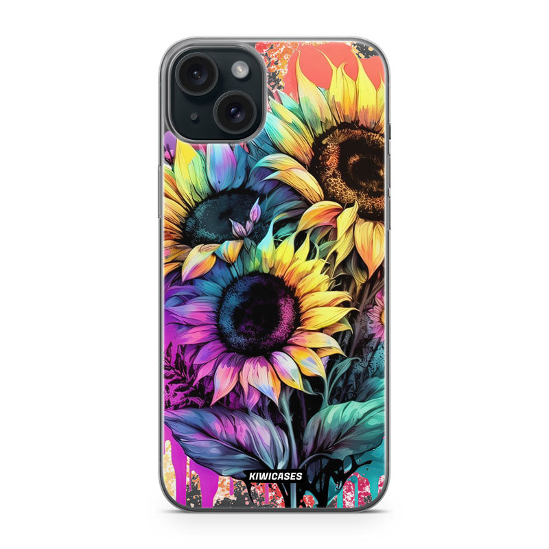 Neon Sunflowers - iPhone 15 Plus