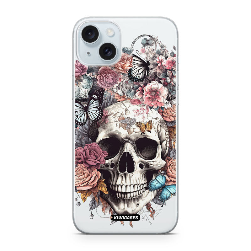 Dusty Floral Skull - iPhone 15 Plus