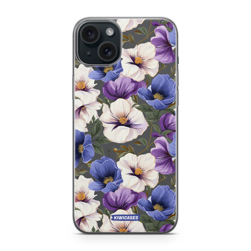Purple Pansies - iPhone 15 Plus