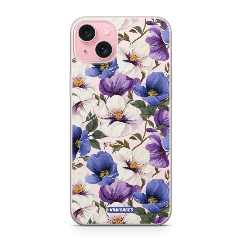 Purple Pansies - iPhone 15 Plus