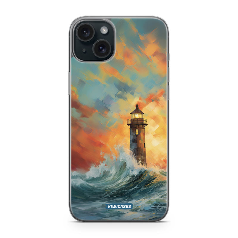 Sunset Lighthouse - iPhone 15 Plus