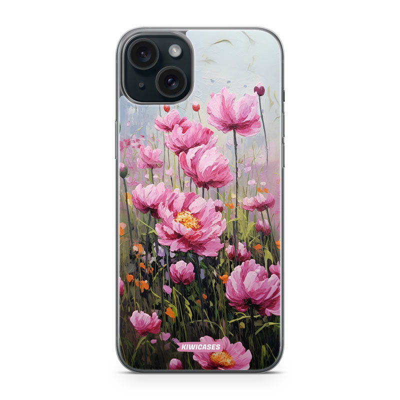 Painted Pink Peonies - iPhone 15 Plus
