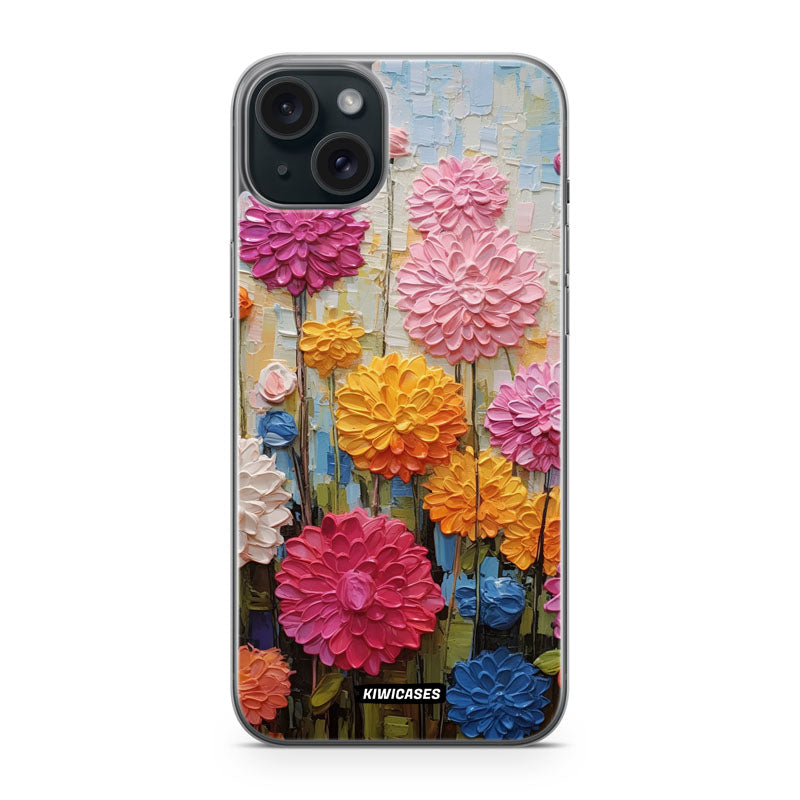 Painted Dahlias - iPhone 15 Plus
