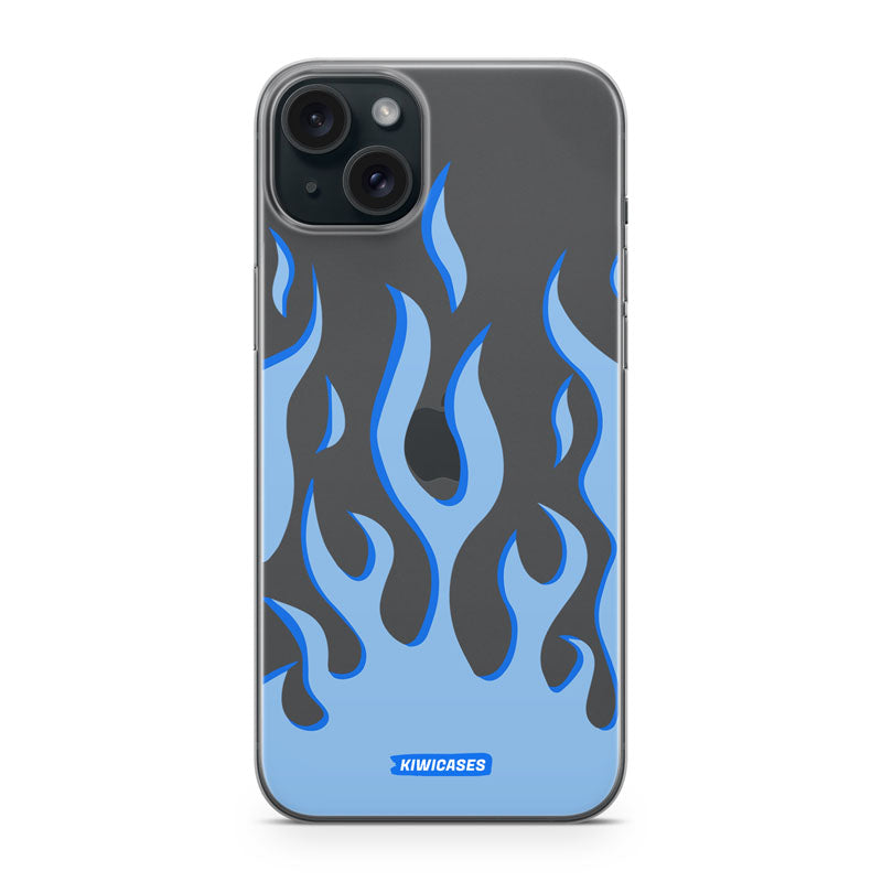 Blue Fire Flames - iPhone 15 Plus
