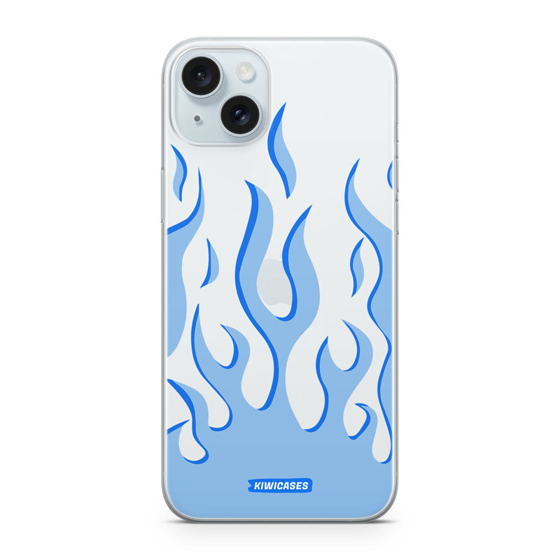 Blue Fire Flames - iPhone 15 Plus
