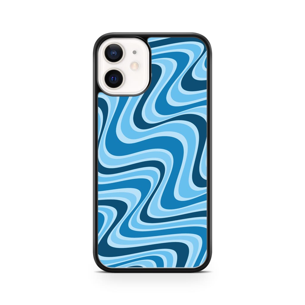 Blue Retro Waves Phone Case - iPhone 12 Mini - Phone Case