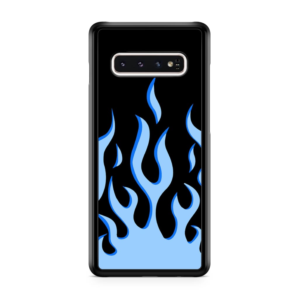 Electric Blue Flames Phone Case - Galaxy S10 Plus - Phone