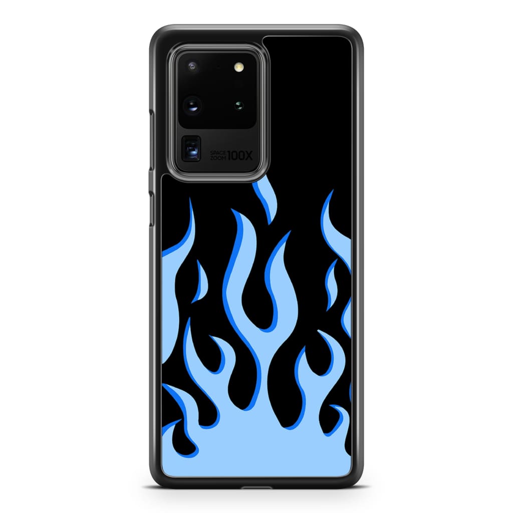 Electric Blue Flames Phone Case - Galaxy S20 Ultra - Phone