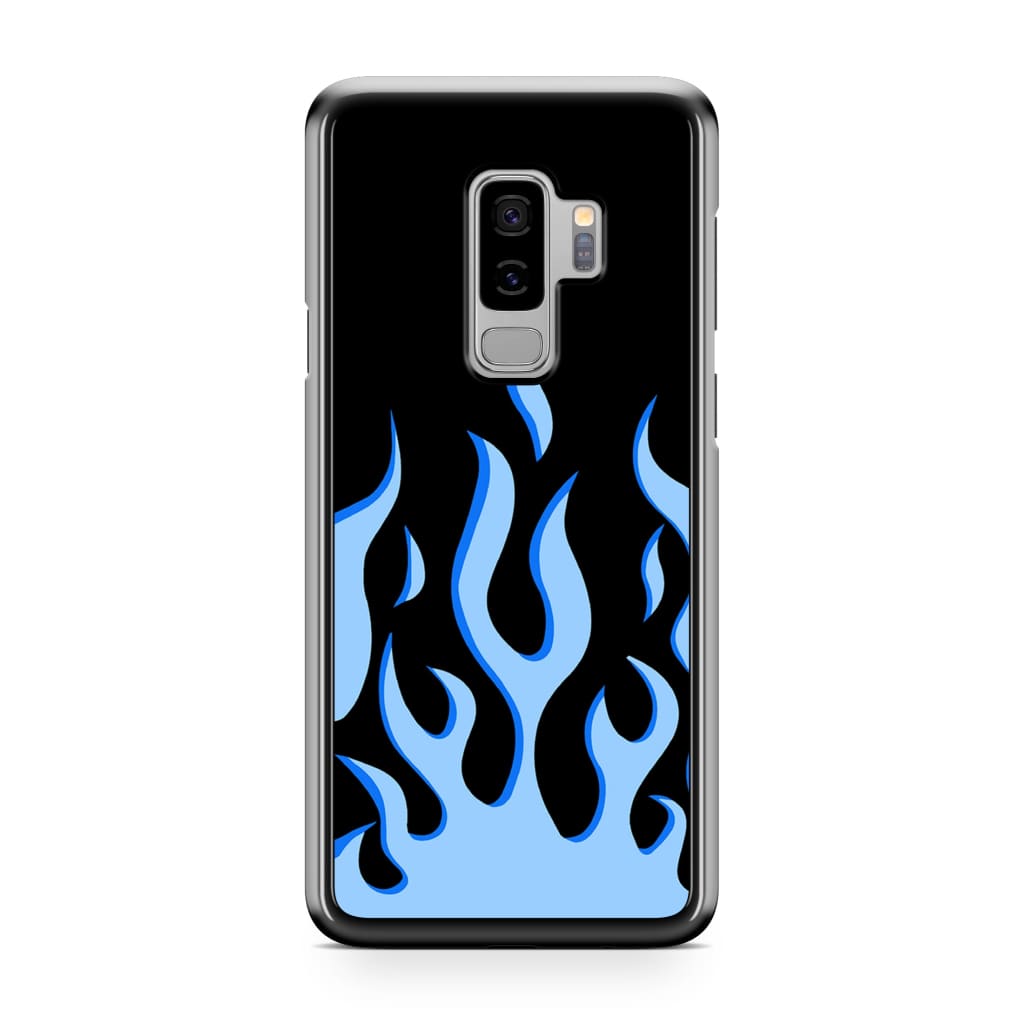 Electric Blue Flames Phone Case - Galaxy S9 Plus - Phone