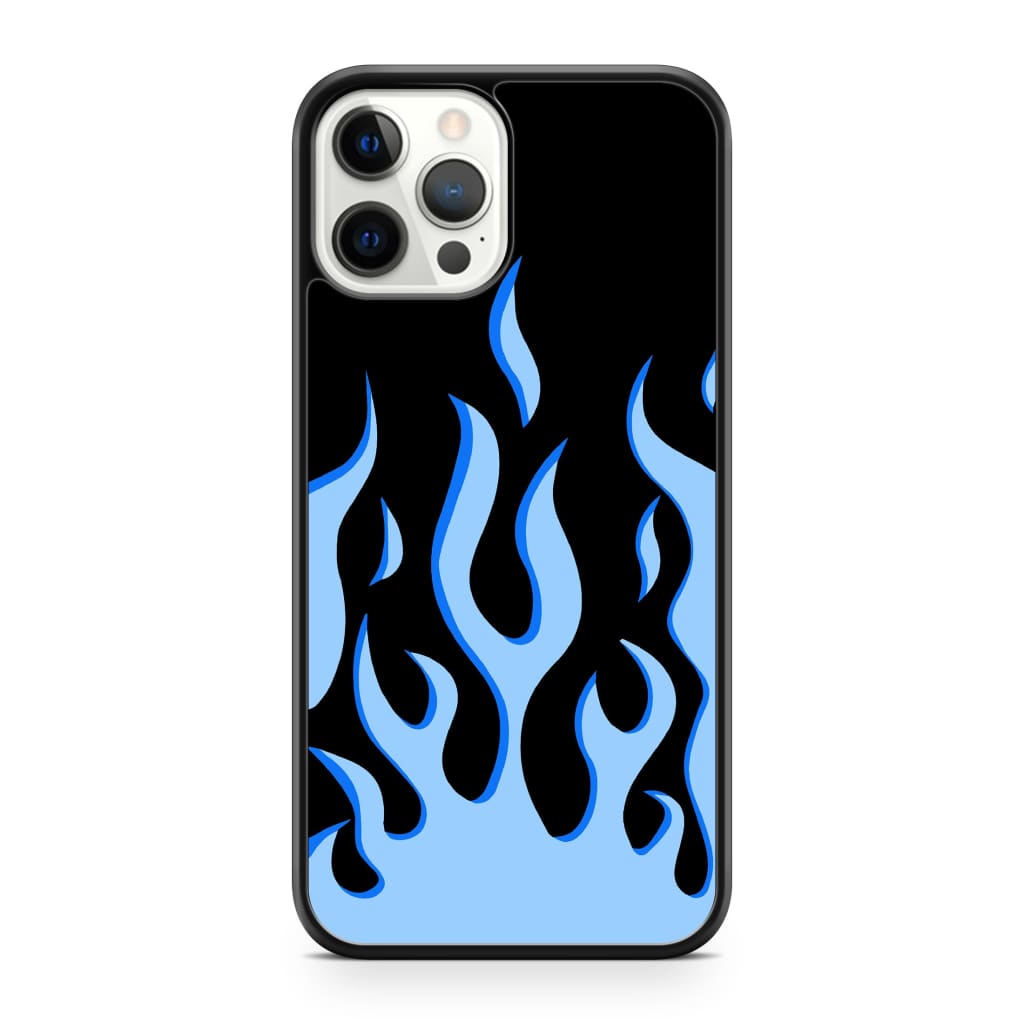 Electric Blue Flames Phone Case - iPhone 12 Pro Max - Phone 