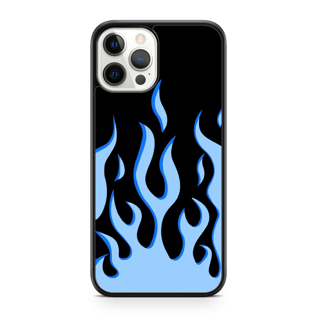 Electric Blue Flames Phone Case - iPhone 12 Pro Max - Phone