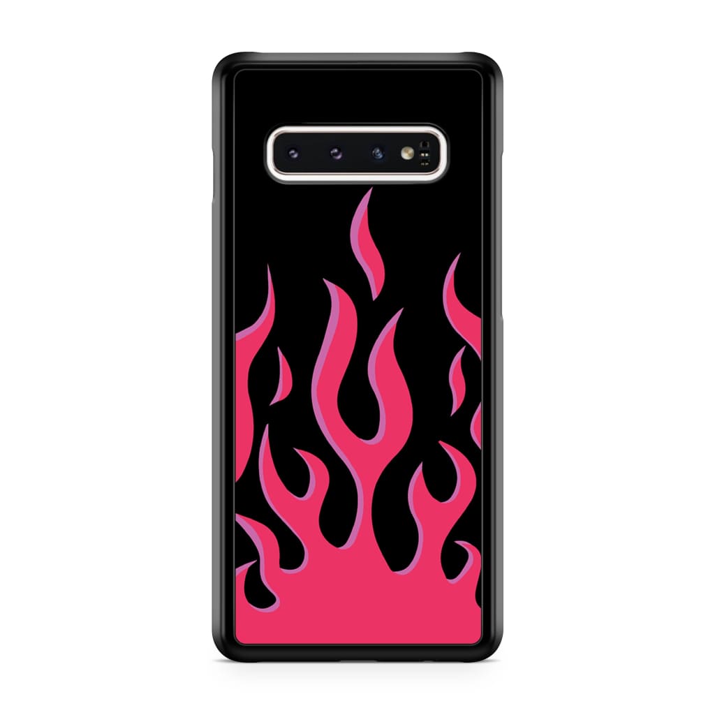 Hot Pink Flames Phone Case - Galaxy S10 Plus - Phone Case