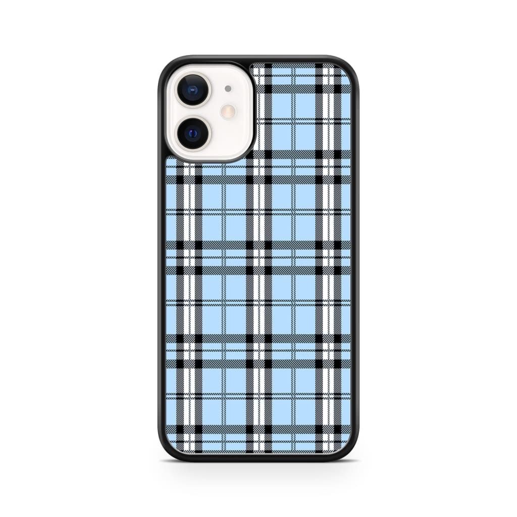 Iris Blue Plaid Phone Case - iPhone 12 Mini - Phone Case