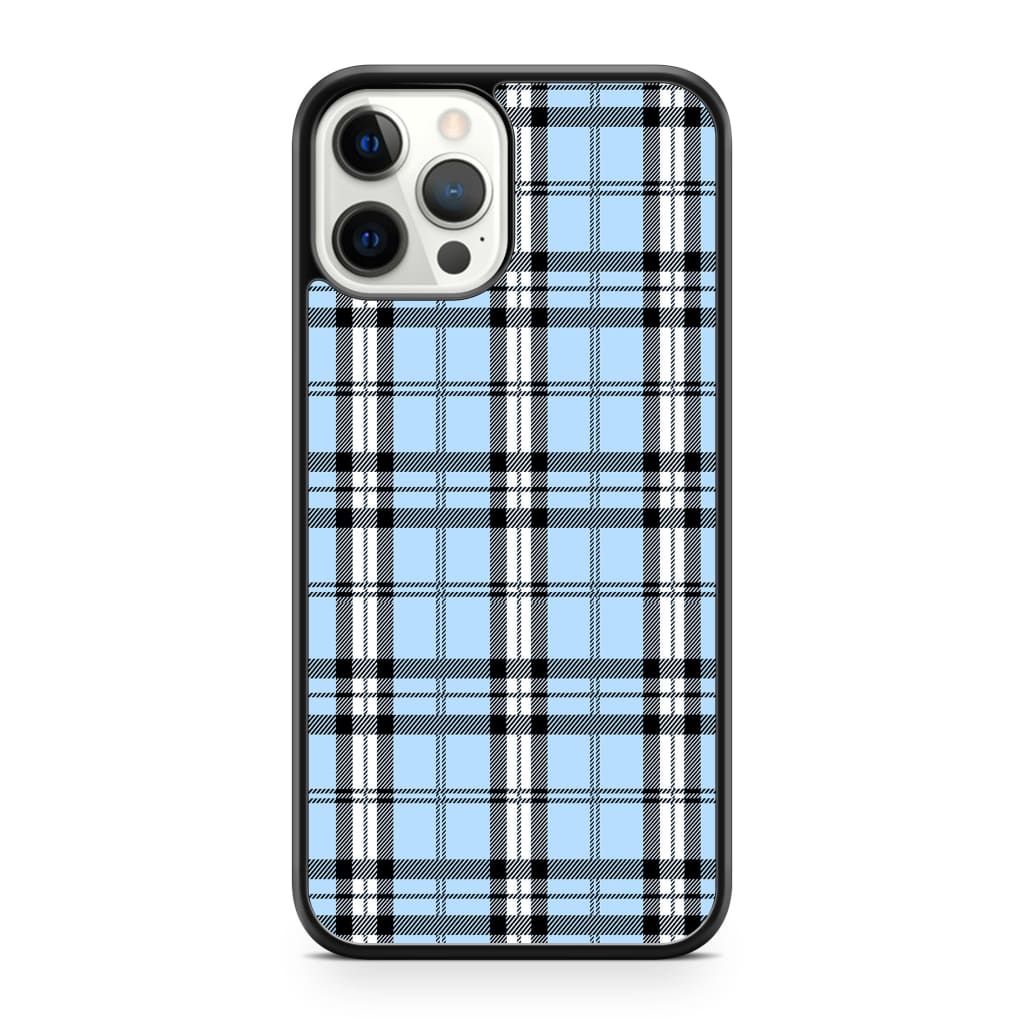 Iris Blue Plaid Phone Case - iPhone 12 Pro Max - Phone Case