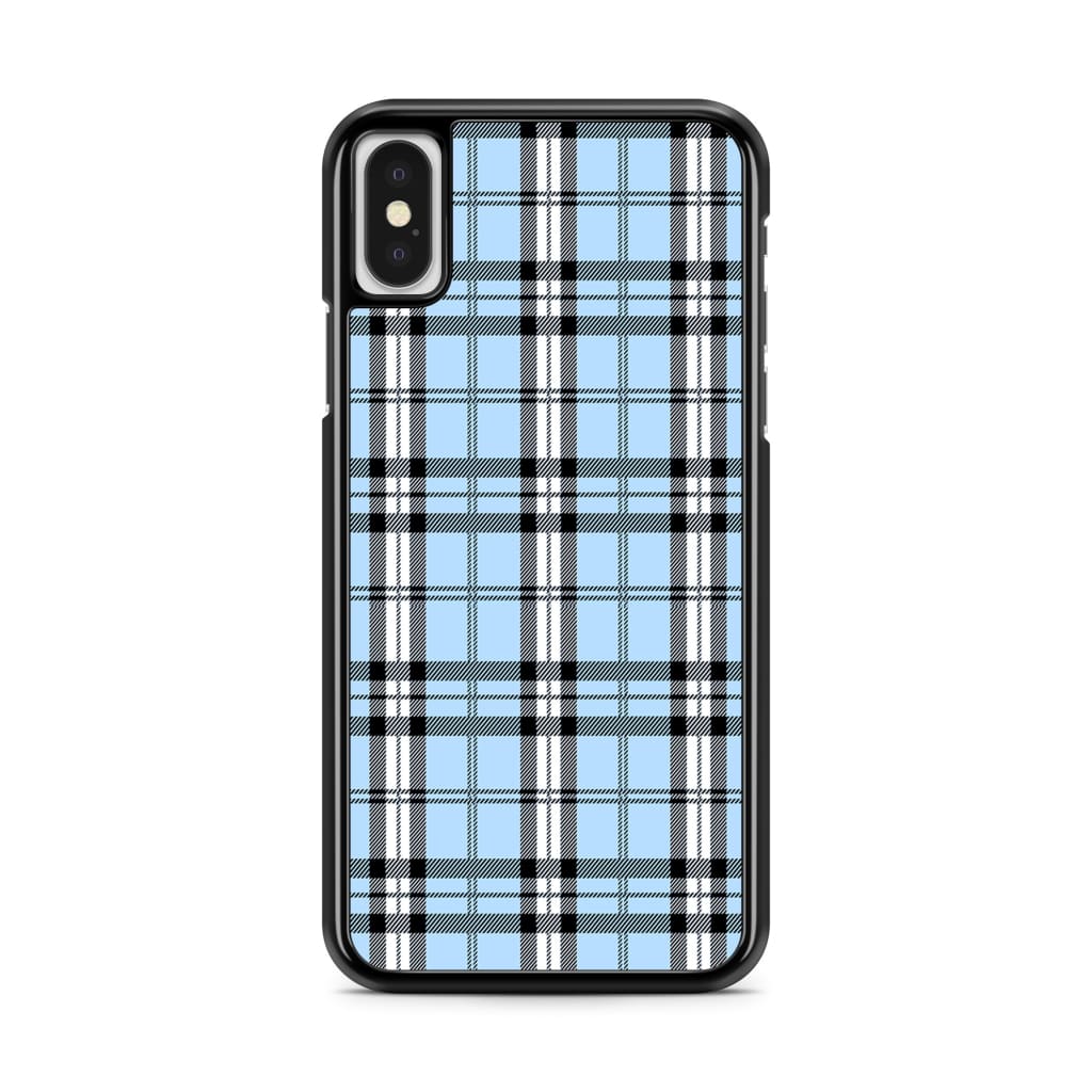 Iris Blue Plaid Phone Case - iPhone X/XS - Phone Case