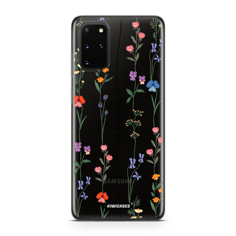 Floral String Black - Galaxy S20 Plus - Custom