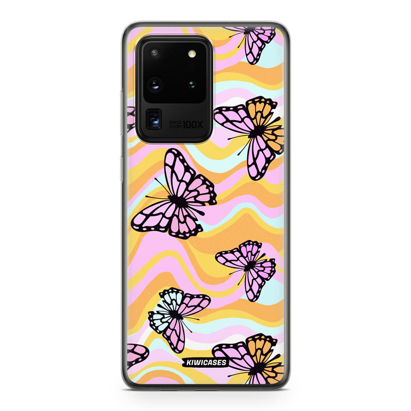 Wavey Yellow Butterflies - Galaxy S20 Ultra