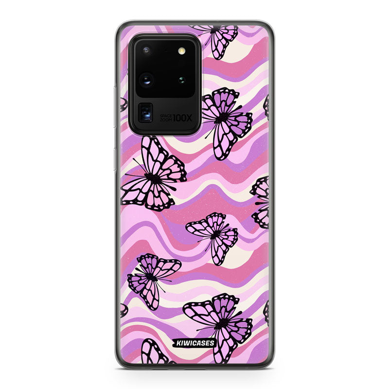 Wavey Purple Butterflies - Galaxy S20 Ultra