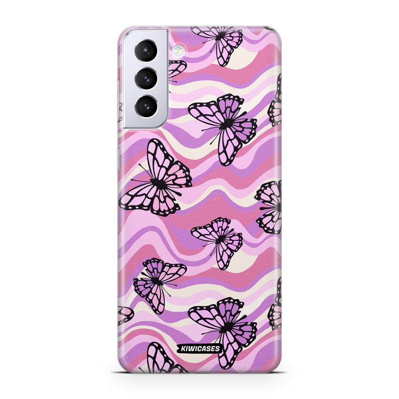 Wavey Purple Butterflies - Galaxy S21 Plus