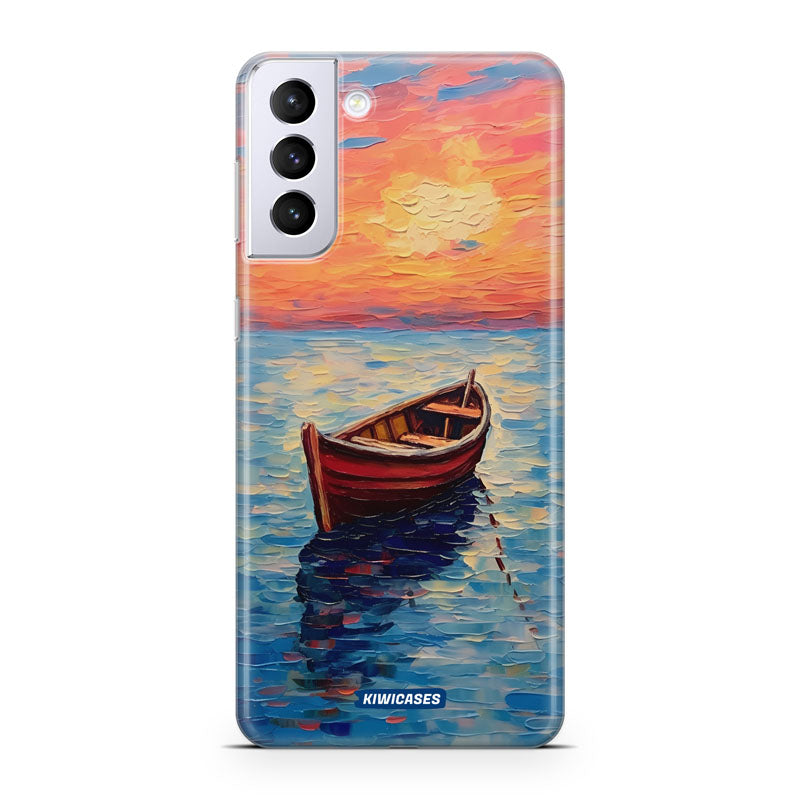 Painted Boat in the Ocean