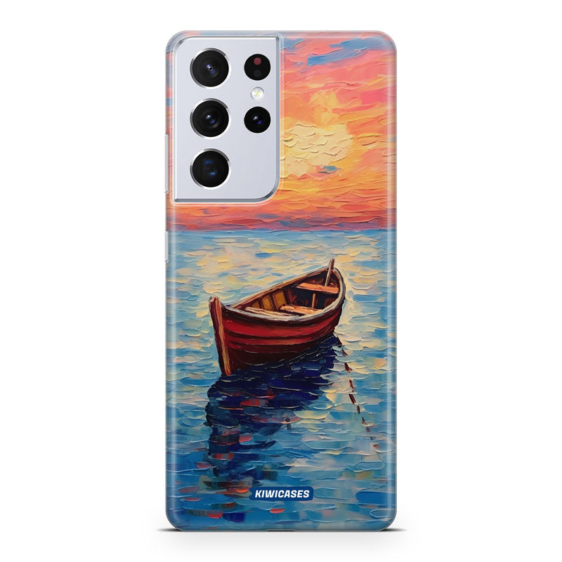 Painted Boat in the Ocean