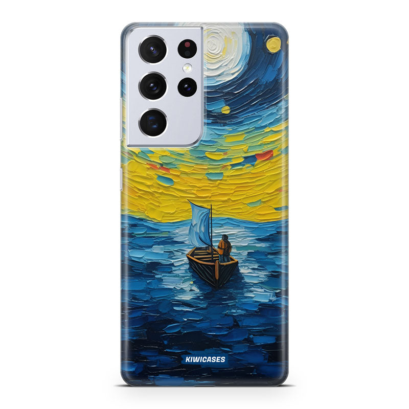 Painted Boat in the Moonlight