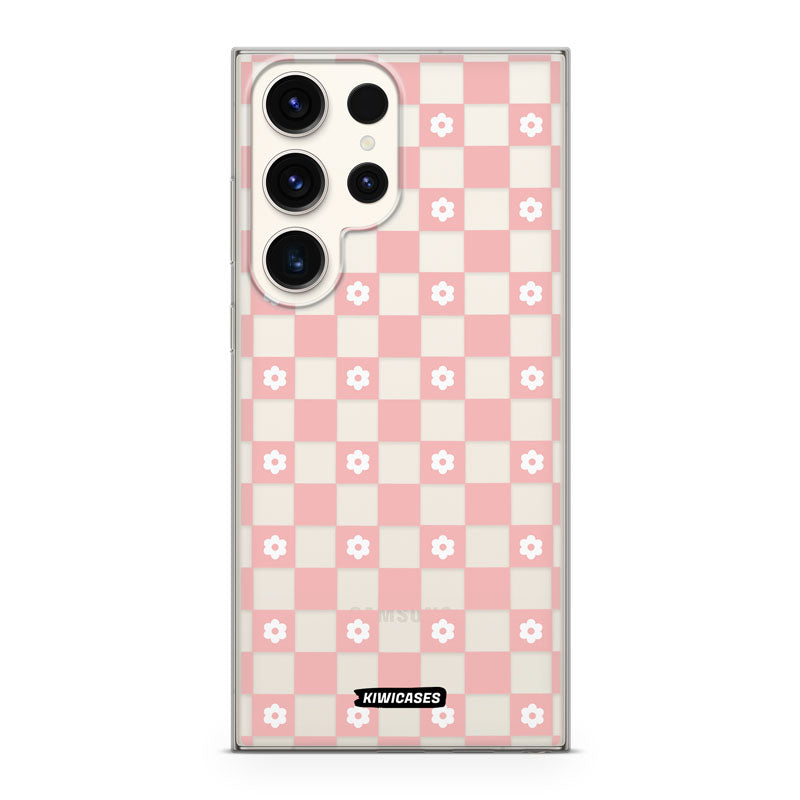 Pink Checkered Flowers