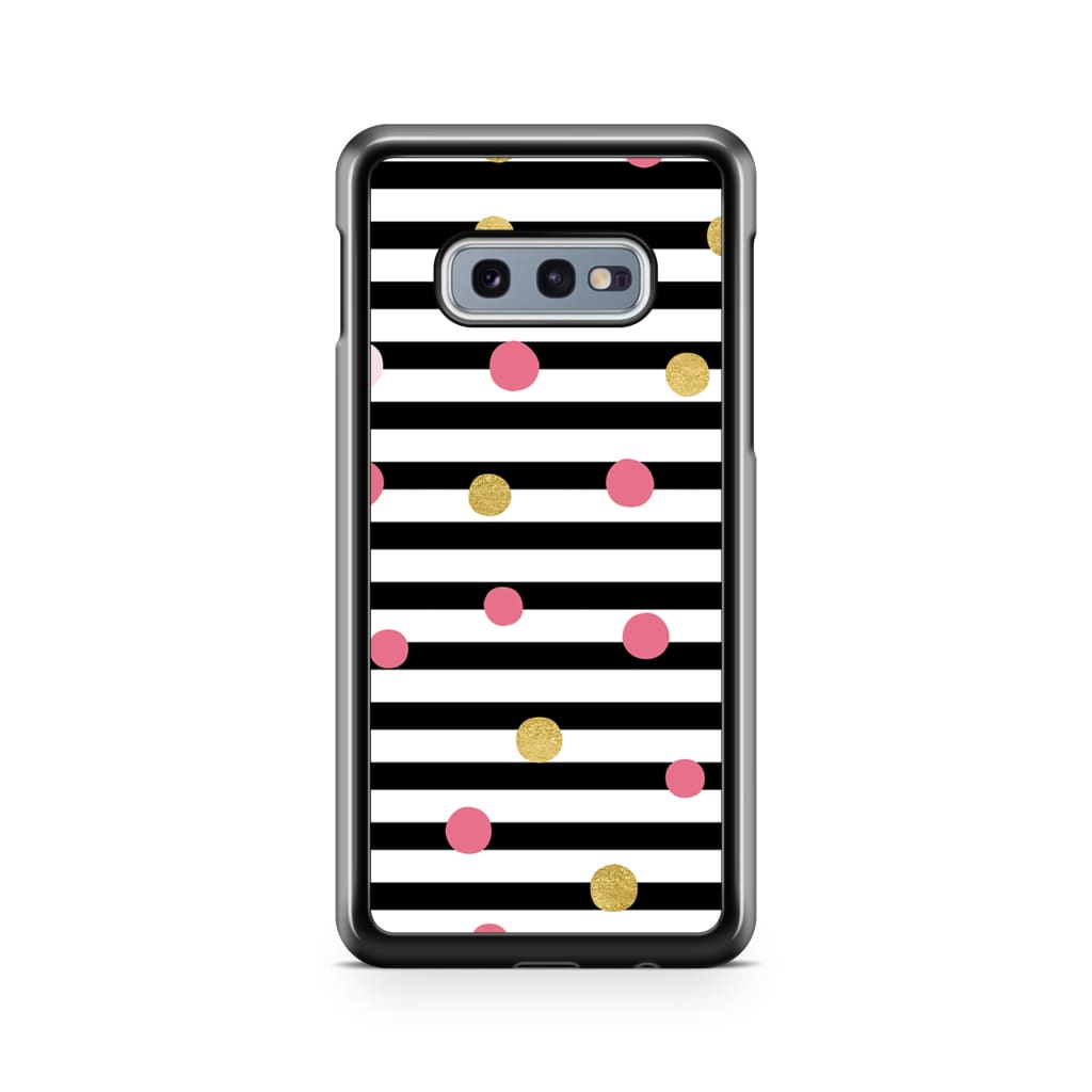 Striped Polka Dots Phone Case - Galaxy S10e - Phone Case