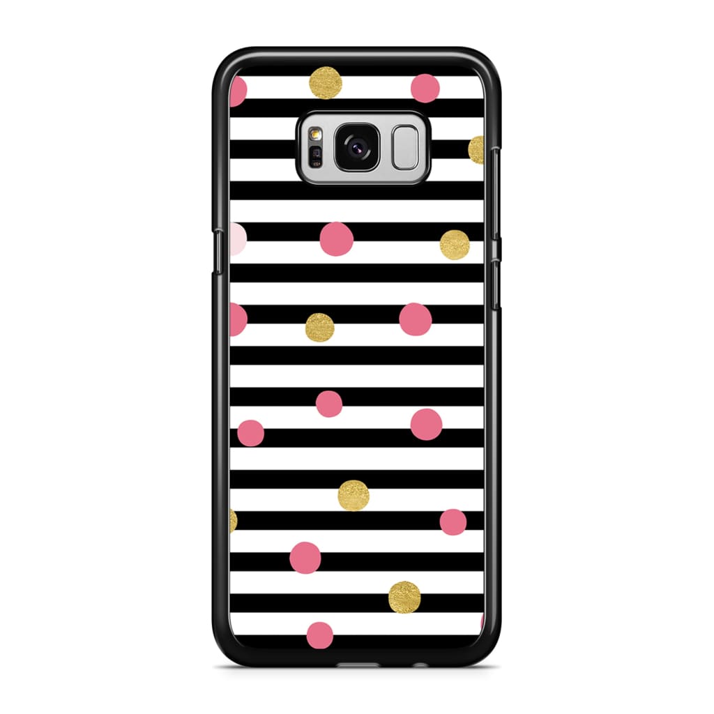Striped Polka Dots Phone Case - Galaxy S8 - Phone Case