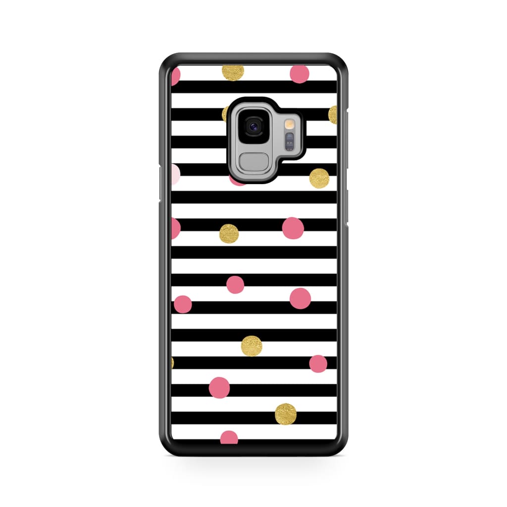 Striped Polka Dots Phone Case - Galaxy S9 - Phone Case
