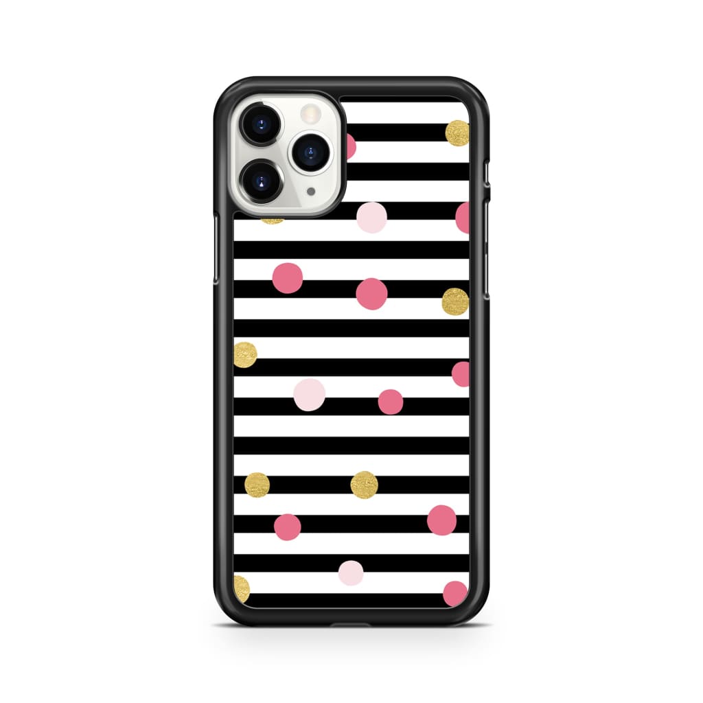 Striped Polka Dots Phone Case - iPhone 11 Pro - Phone Case