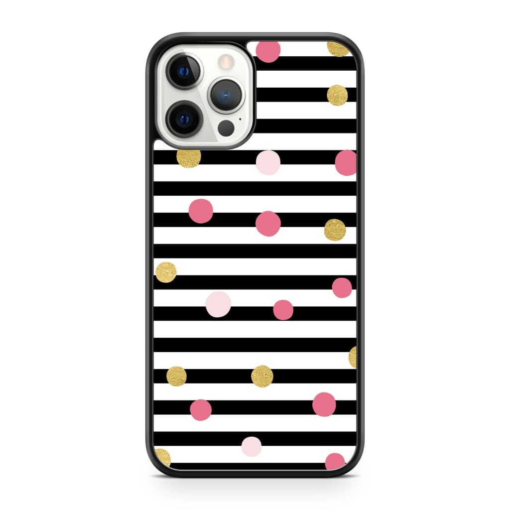 Striped Polka Dots Phone Case - iPhone 12 Pro Max - Phone