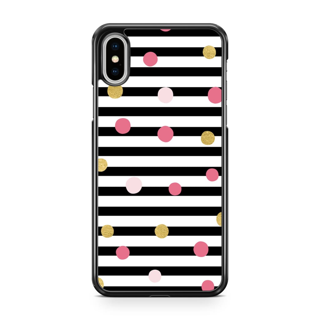 Striped Polka Dots Phone Case - iPhone XS Max - Phone Case