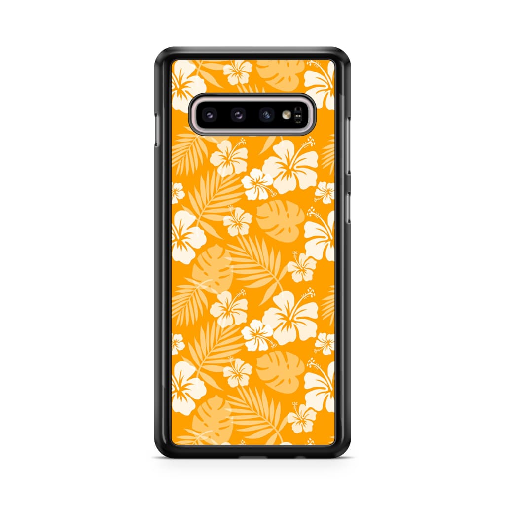 Tangerine Hibiscus Phone Case - Galaxy S10 - Phone Case
