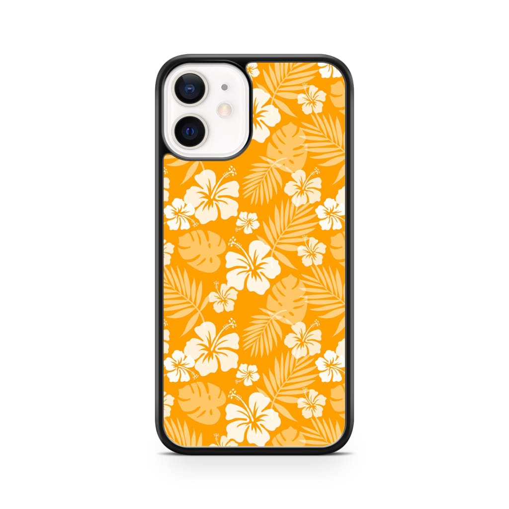 Tangerine Hibiscus Phone Case - iPhone 12 Mini - Phone Case