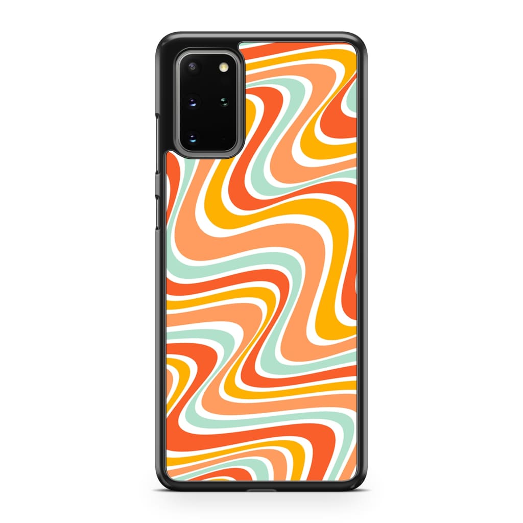 Tangerine Retro Waves Phone Case - Galaxy S20 Plus - Phone