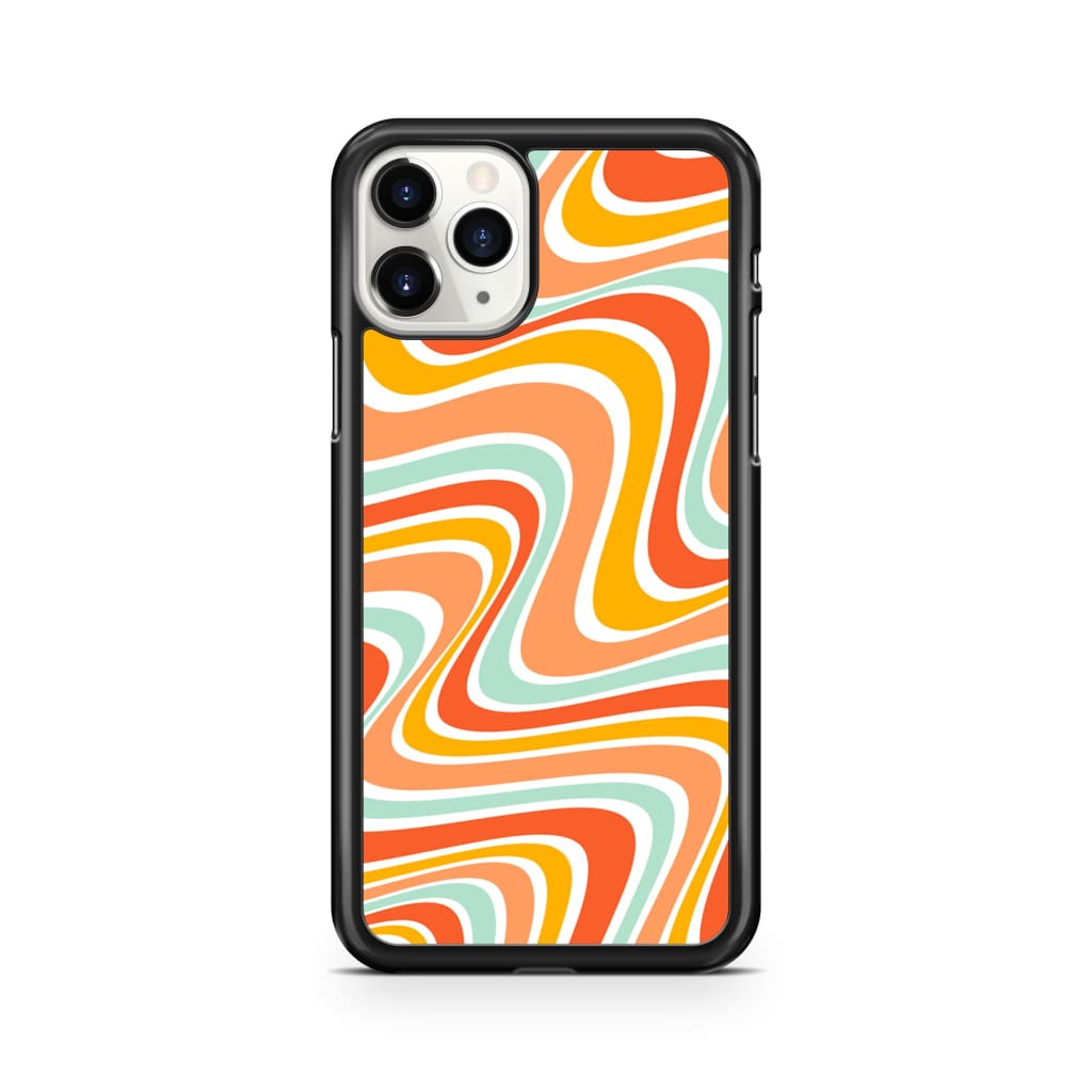 Tangerine Retro Waves Phone Case - iPhone 11 Pro - Phone
