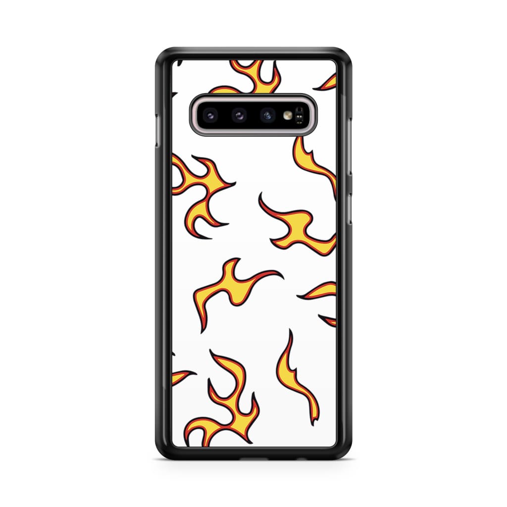 White Flames Phone Case - Galaxy S10 - Phone Case