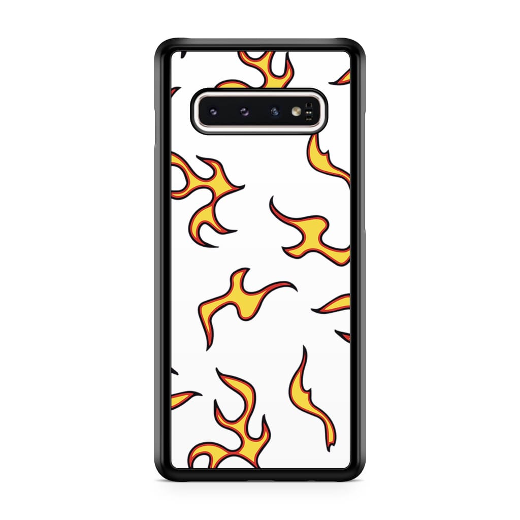 White Flames Phone Case - Galaxy S10 Plus - Phone Case