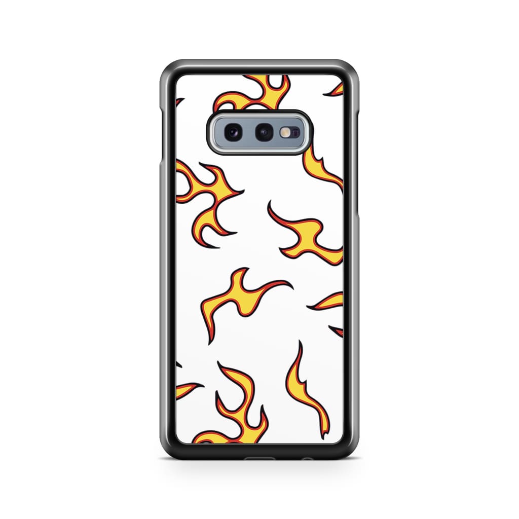 White Flames Phone Case - Galaxy S10e - Phone Case