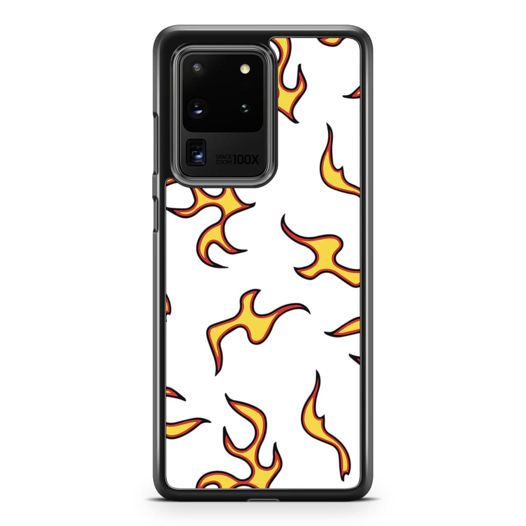 White Flames Phone Case - Galaxy S20 Ultra - Phone Case