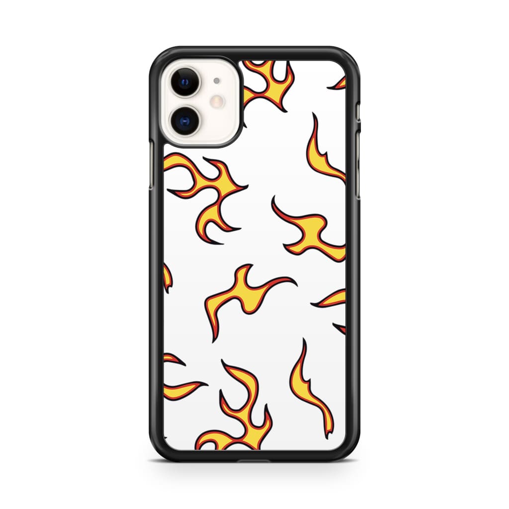 White Flames Phone Case - iPhone 11 - Phone Case