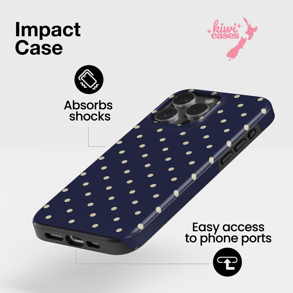 Navy Polka Dot