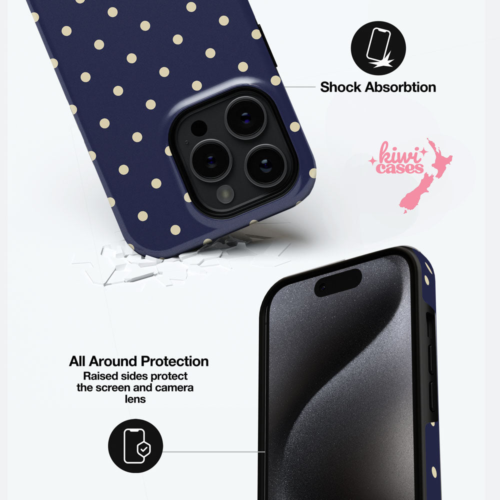 Navy Polka Dot