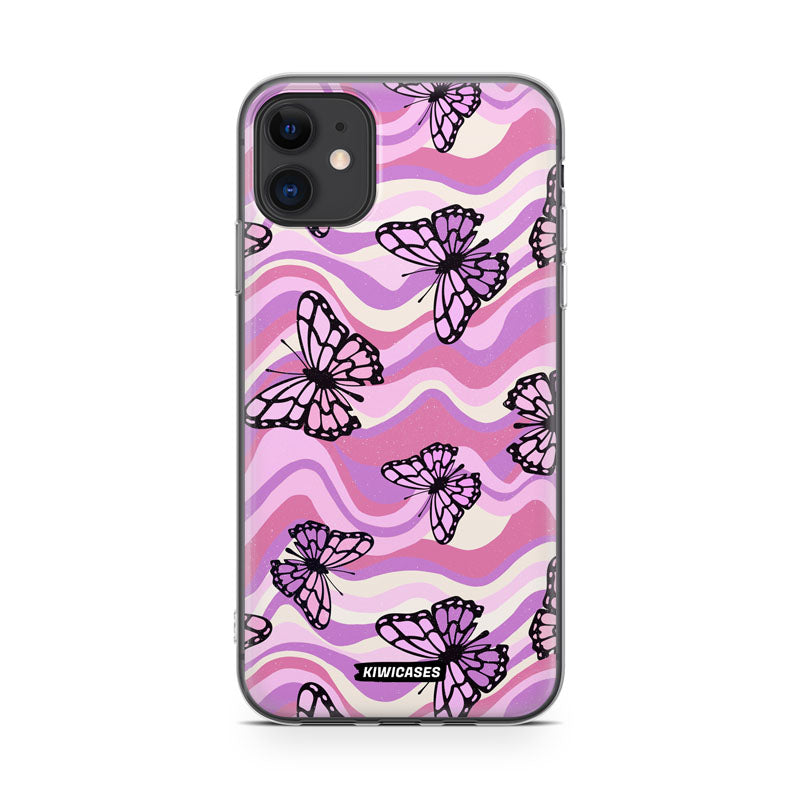 Wavey Purple Butterflies - iPhone 11