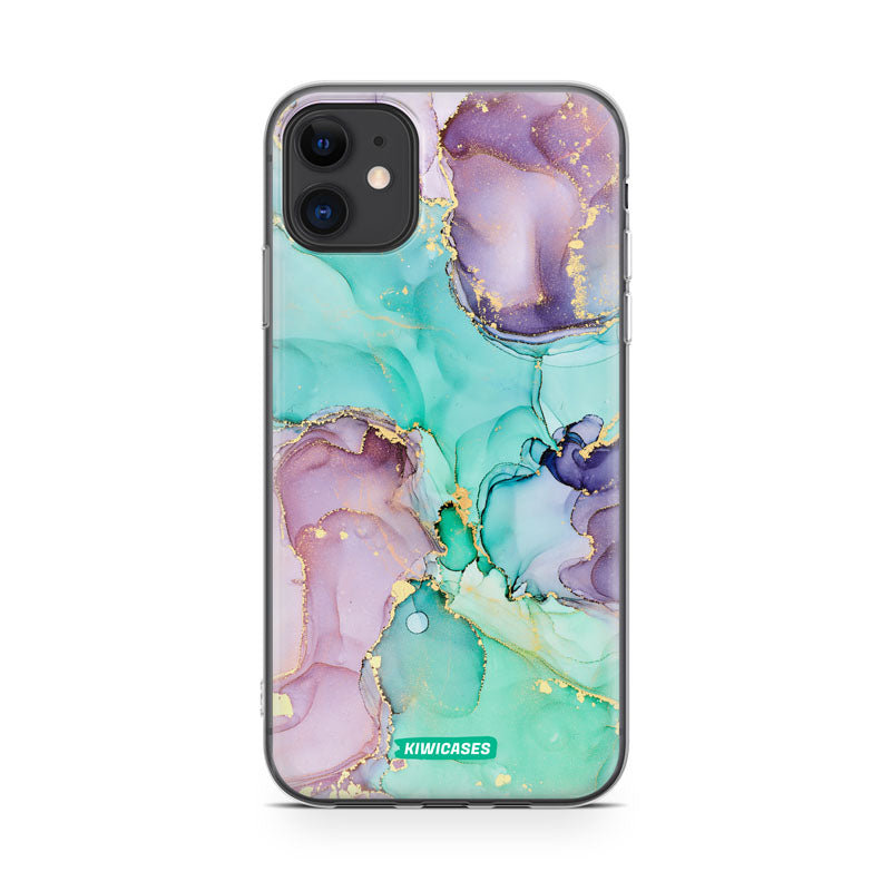Green Purple Marble - iPhone 11