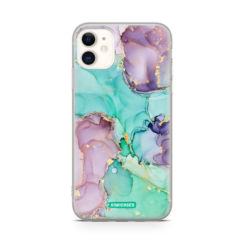 Green Purple Marble - iPhone 11