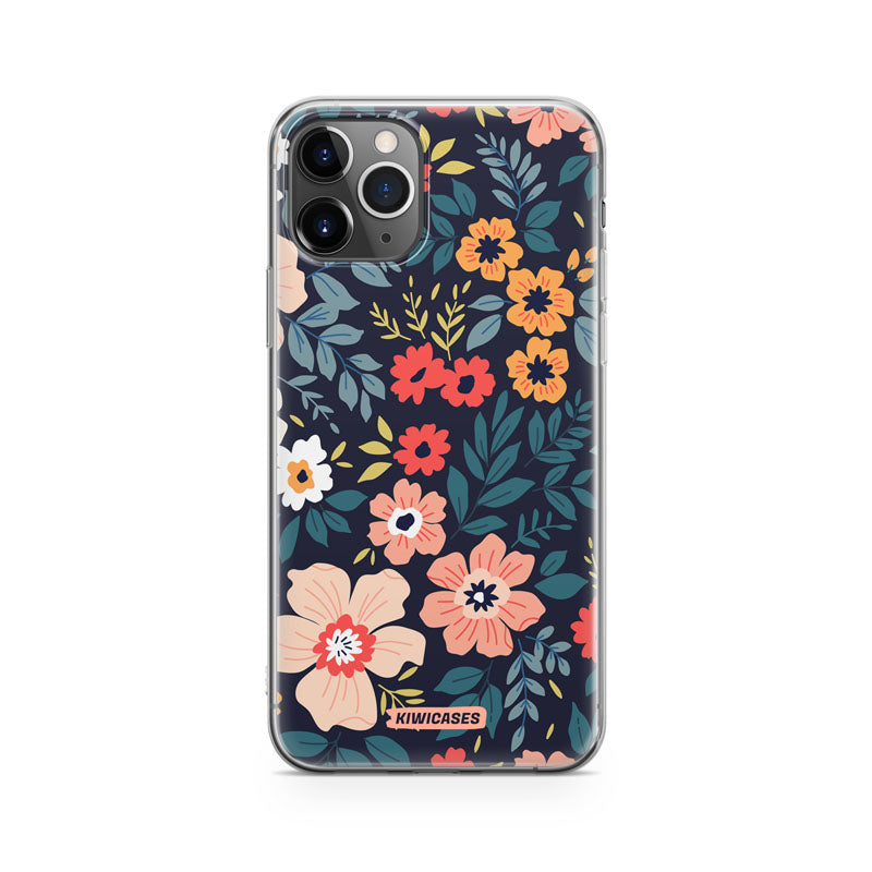 Navy Blooms - iPhone 11 Pro