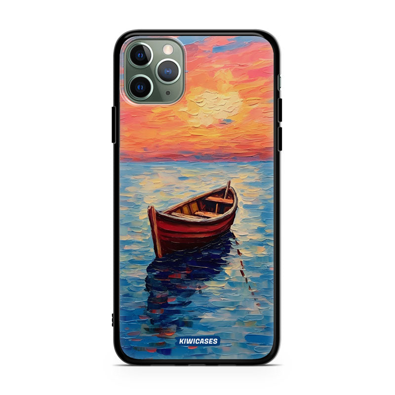 Painted Boat in the Ocean - iPhone 11 Pro Max