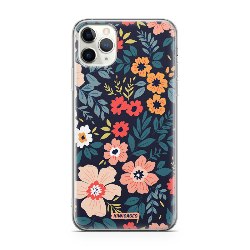 Navy Blooms - iPhone 11 Pro Max